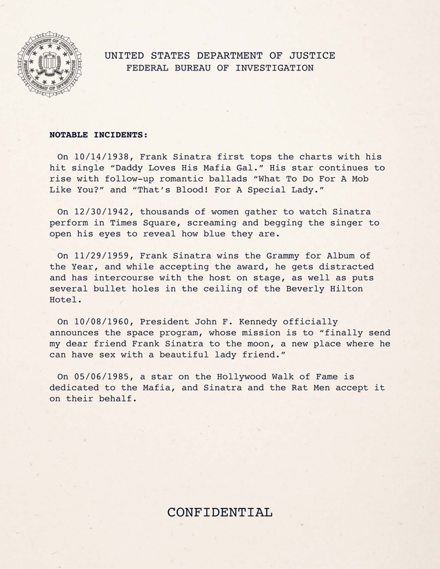 Illustration for article titled Revealed! The FBI’s Secret File On Frank Sinatra
